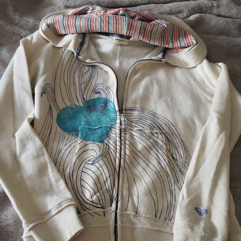 Roxy girls zip sweatshirt size m(10/12)